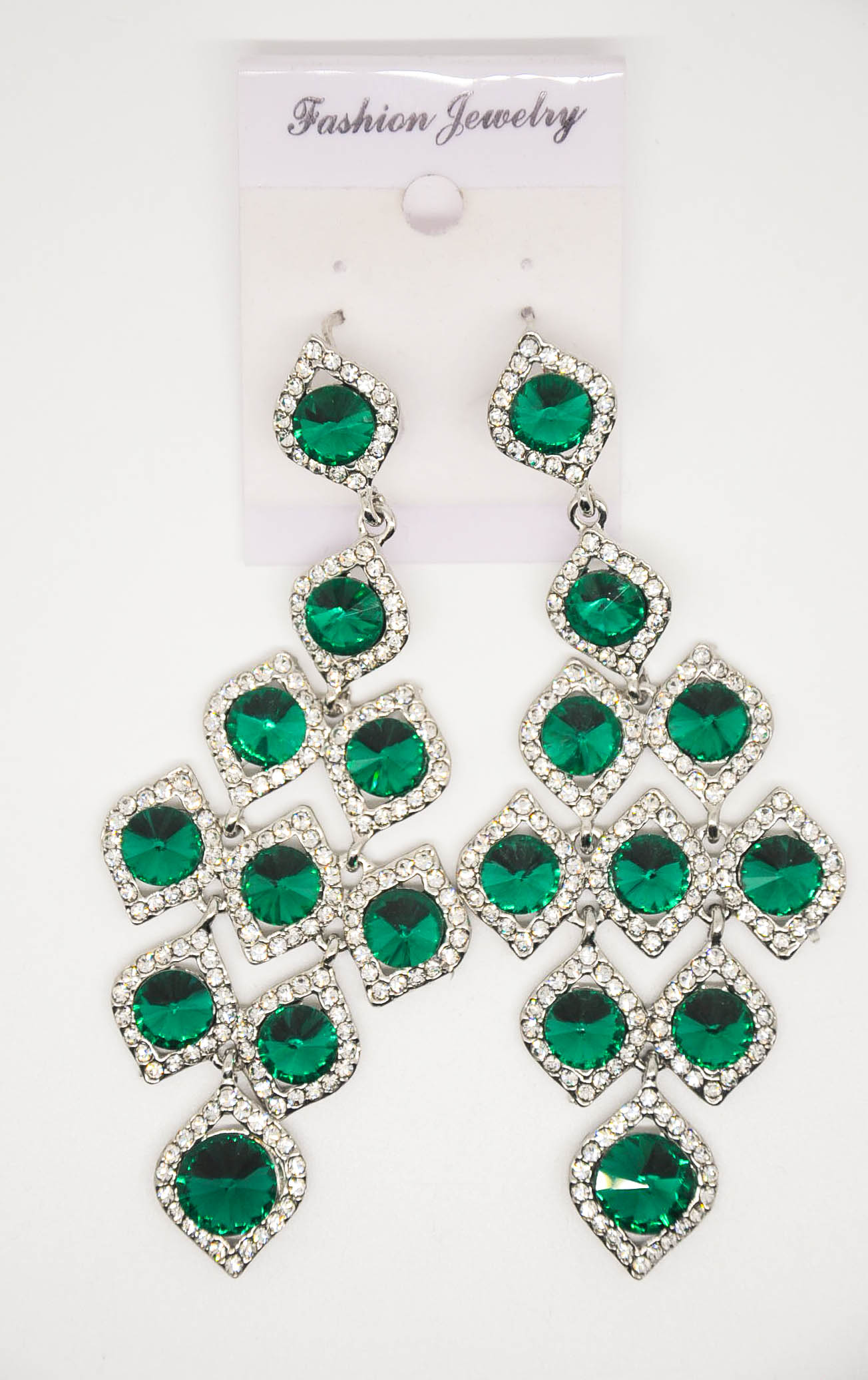 Серьги женские со стразами (10 см.) арт. 156548